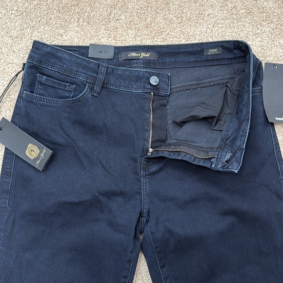 NWT Mavi Gold High Rise Flare Leg Dark Wash Indigo 70's Stretch Jeans Size 31 - Picture 6 of 10